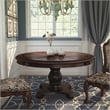 Furniture of America Ramsaran Wood Pedestal Dining Table in Brown Cherry
