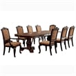 Furniture of America Ramsaran Wood 9-Piece Extendable Dining Set in Brown Cherry