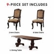 Furniture of America Ramsaran Wood 9-Piece Extendable Dining Set in Brown Cherry