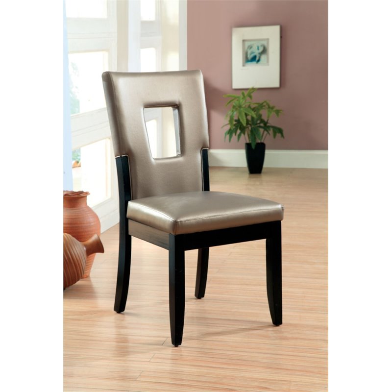 Furniture Of America Nosbisch Dining Chair In Pewter Set 2 Furniture Of America Nosbisch Dining Chair In Pewter Set 2 Idf 3320sc