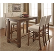 Furniture of America Sinuata Rustic Wood Rectangle Pub Table in Natural
