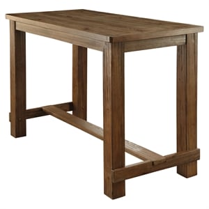 Furniture of America Sinuata Rustic Wood Rectangle Pub Table in Natural