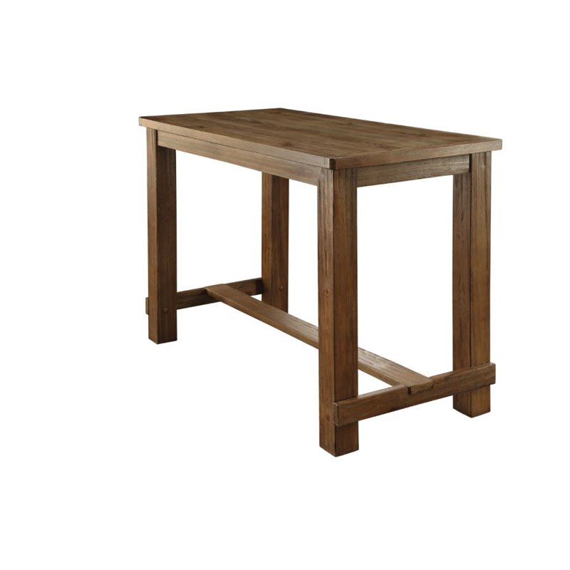 Furniture of America Sinuata Rustic Wood 5-Piece Bar Table Set in Natural Tone