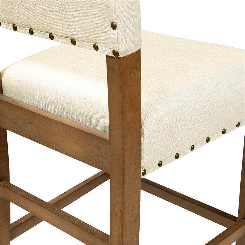 Furniture of America Sinuata Fabric Counter Height Chair in Beige (Set of 2)