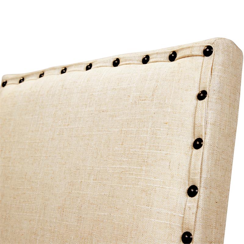 Furniture of America Sinuata Fabric Counter Height Chair in Beige (Set of 2)