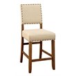 Furniture of America Sinuata Fabric Counter Height Chair in Beige (Set of 2)