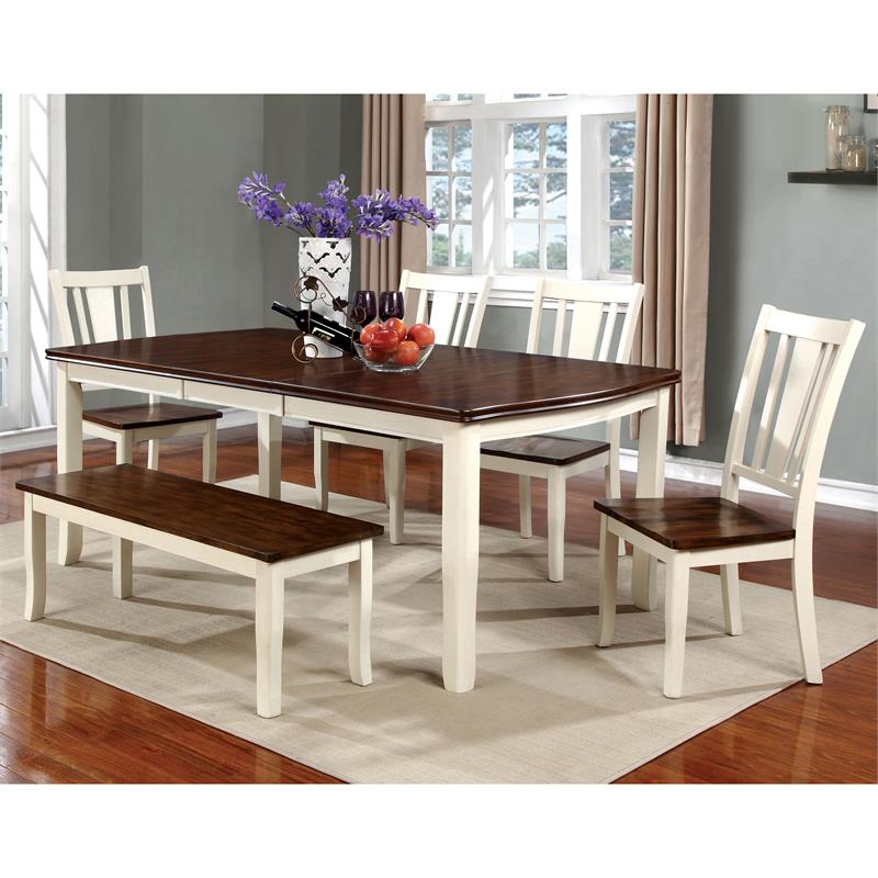 Furniture Of America Delila Wood, Counter Height Extendable Dining Table White