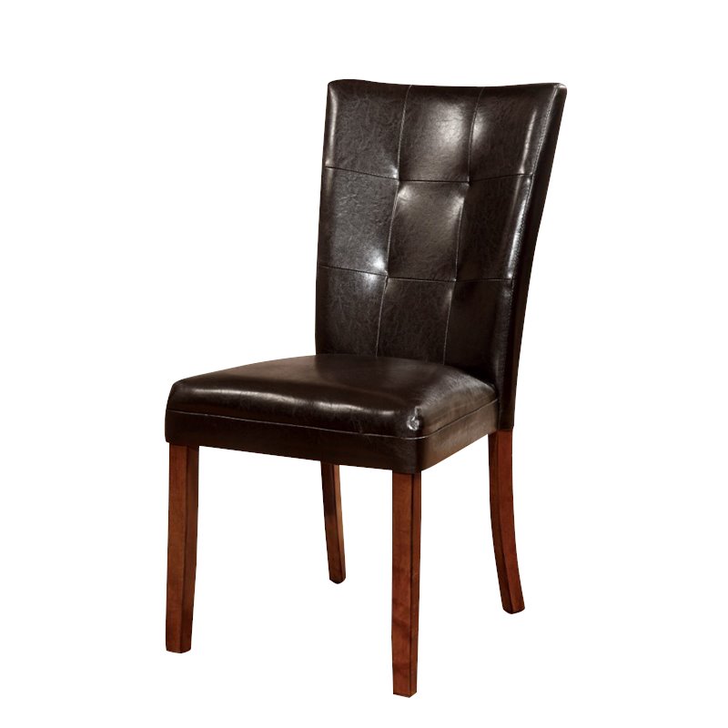 Furniture Of America Traline Faux Leather Dining Chair In Antique Oak Set Of 2 Idf 3328sc