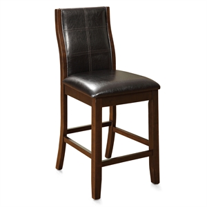 Furniture of America Egnew Faux Leather Padded Bar Stool in Black (Set of 2)