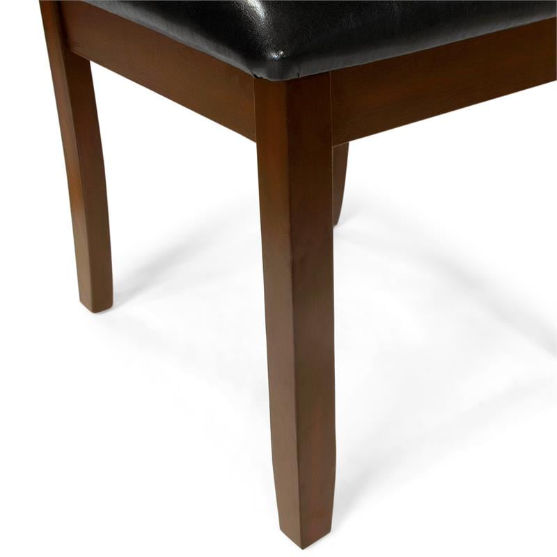 Furniture of America Egnew Faux Leather Padded Dining Chair in Black (Set of 2)