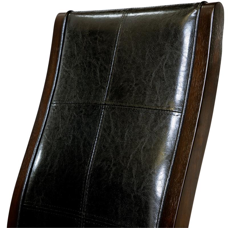 Furniture of America Egnew Faux Leather Padded Dining Chair in Black (Set of 2)