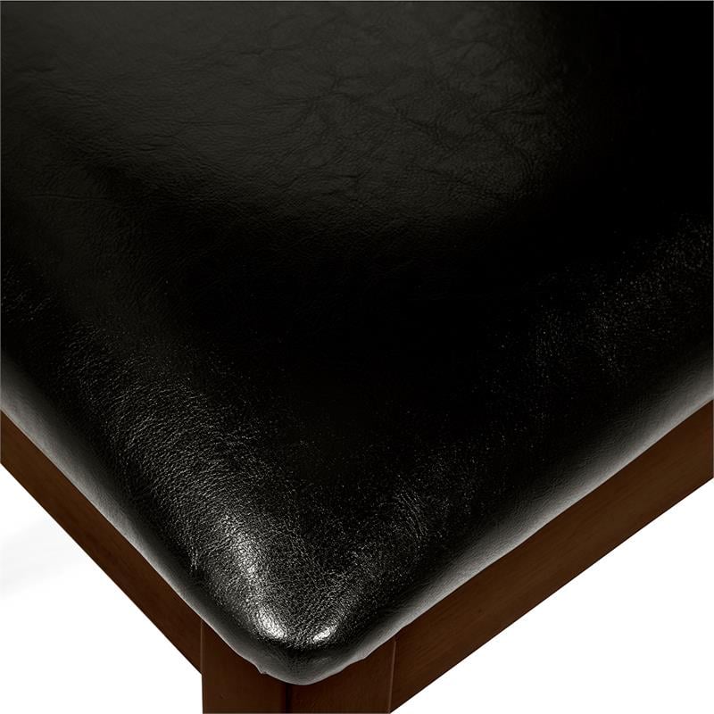 Furniture of America Egnew Faux Leather Padded Dining Chair in Black (Set of 2)