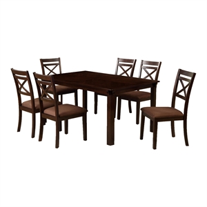 Furniture of America Dien Wood 7-Piece Dining Table Set in Espresso