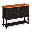 Furniture of America Sallie Wood Multi-Storage Sideboard in Black and Oak