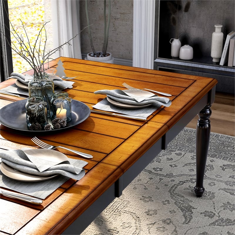 Furniture of America Sallie Transitional Wood Extendable Dining Table in Black