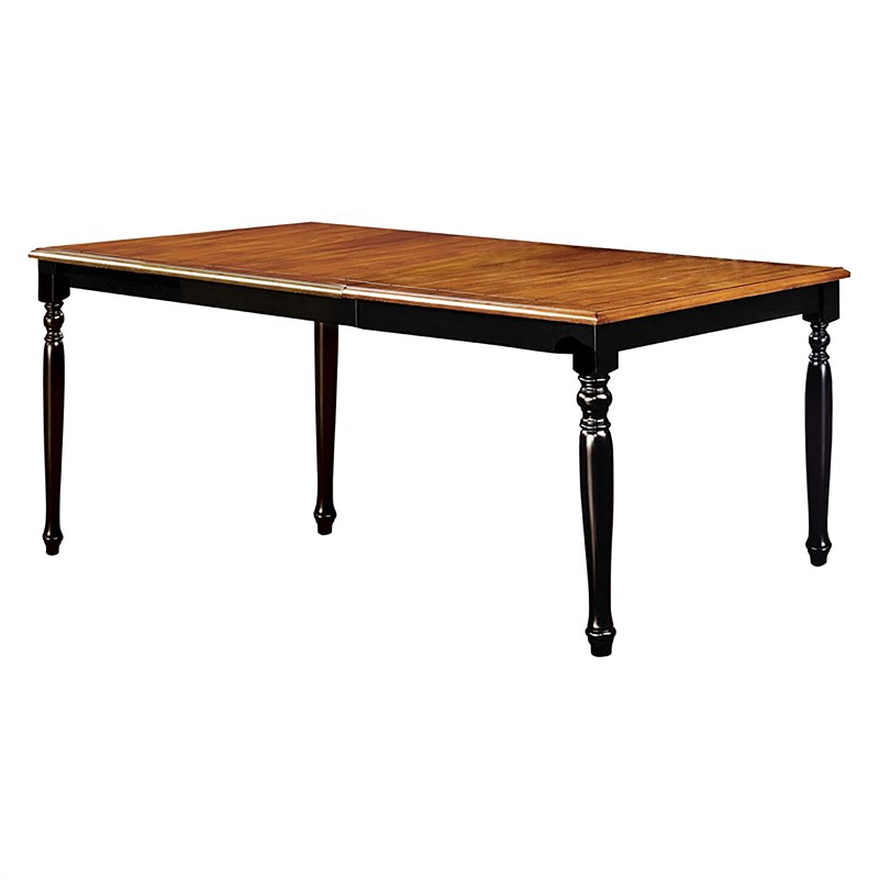 Furniture of America Sallie Wood 7 Piece Extendable Dining Set in Black