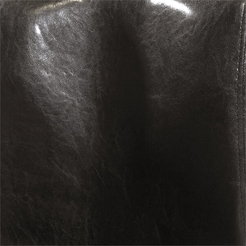 Furniture of America Omura Faux Leather Padded Dining Bench in Black