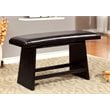 Furniture of America Omura Faux Leather Padded Dining Bench in Black