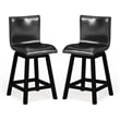 Furniture of America Omura Faux Leather Counter Stool in Black (Set of 2)