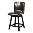 Furniture of America Omura Faux Leather Counter Stool in Black (Set of 2)