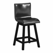 Furniture of America Omura Faux Leather Counter Stool in Black (Set of 2)