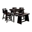 Furniture of America Omura Wood 6-Piece Counter Height Dining Set in Black