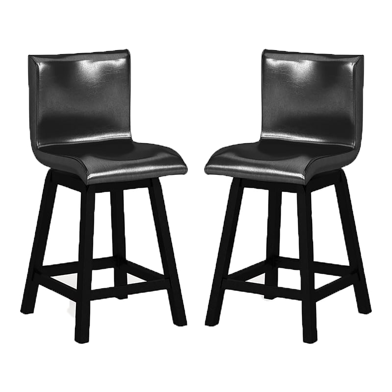 Furniture of America Omura Wood 6-Piece Counter Height Dining Set in Black