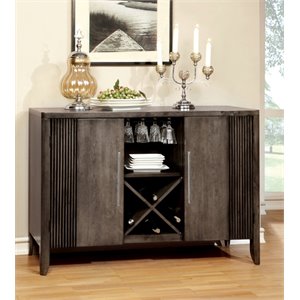 Furniture of America Bonet Wine Rack Buffet in Gray