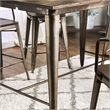 Furniture of America Mayfield Metal Counter Height Dining Table in Natural Elm