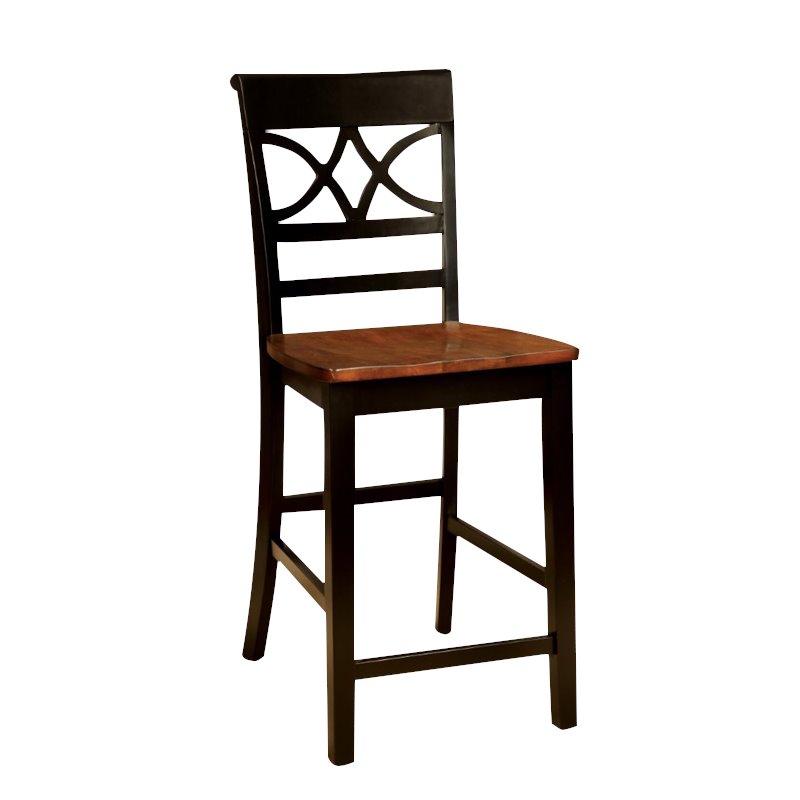 Furniture of America Maxey Wood 24Inch Counter Height Stool in Black