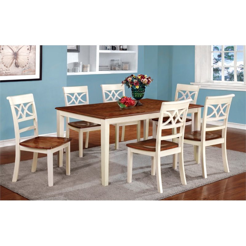 Furniture Of America Maxey Dining Table In Cream White