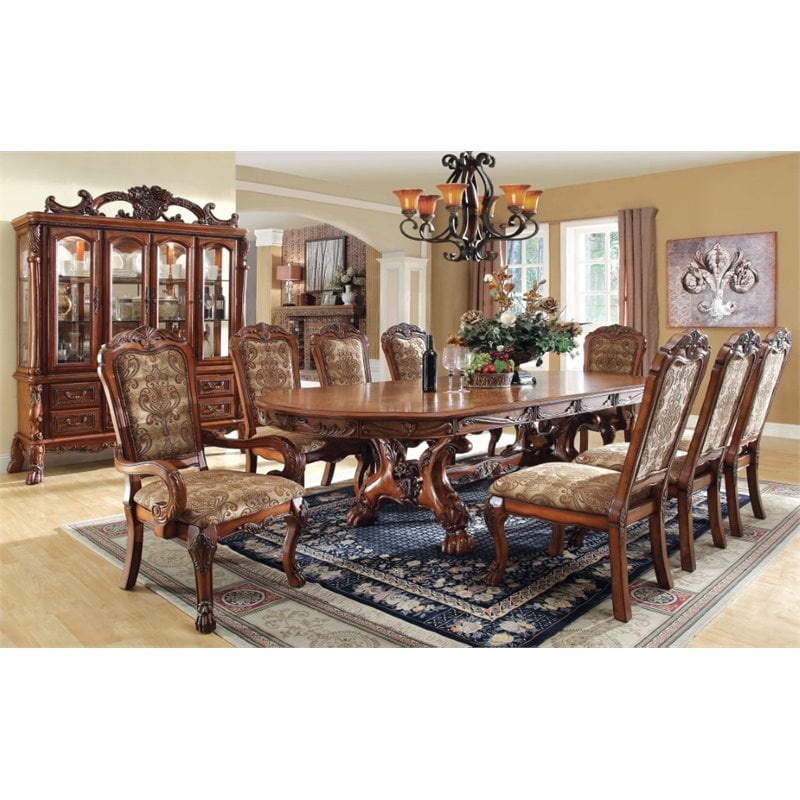 Furniture Of America Douglas Solid Wood, Nine Piece Dining Room Table