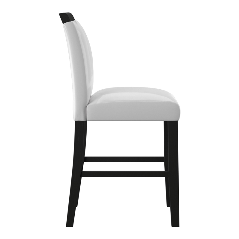 Furniture of America Jalen Faux Leather Counter Height Chair in Black (Set of 2)