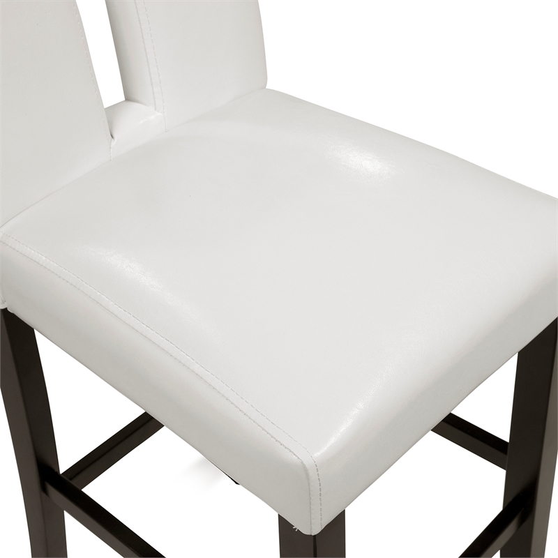 Furniture of America Jalen Faux Leather Counter Height Chair in Black (Set of 2)