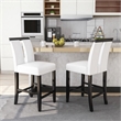 Furniture of America Jalen Faux Leather Counter Height Chair in Black (Set of 2)