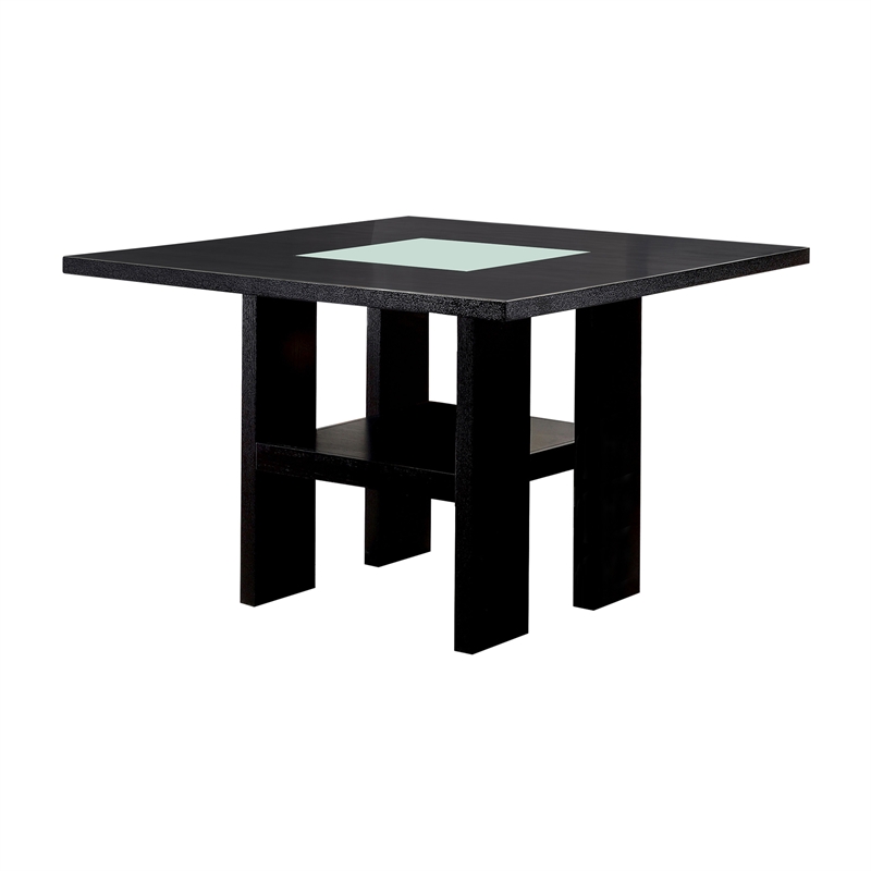 Furniture of America Jalen Solid Wood Counter Dining Table with LED in Black
