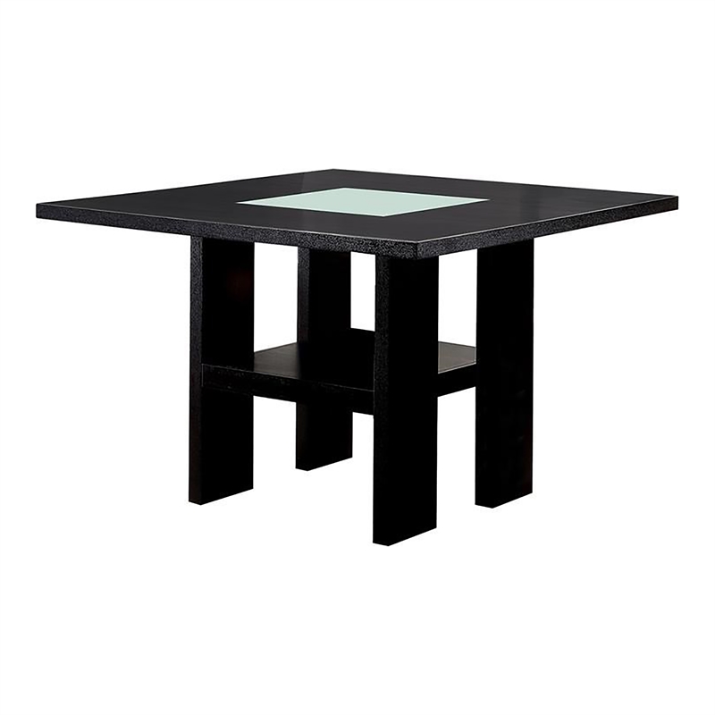Furniture of America Jalen Wood 7-Piece Counter Dining Set with LED in Black