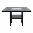 Furniture of America Jalen Wood 7-Piece Counter Dining Set with LED in Black