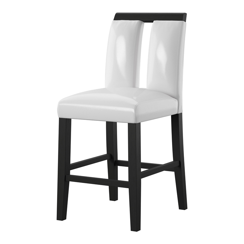 Furniture of America Jalen Wood 7-Piece Counter Dining Set with LED in Black