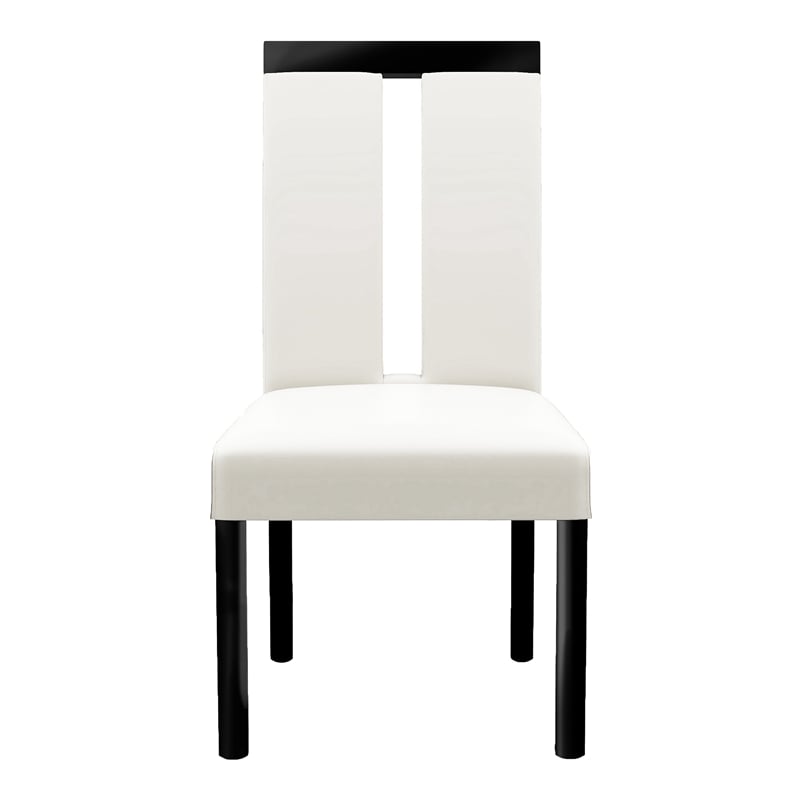 Furniture of America Jalen Faux Leather Dining Chair in White (Set of 2)