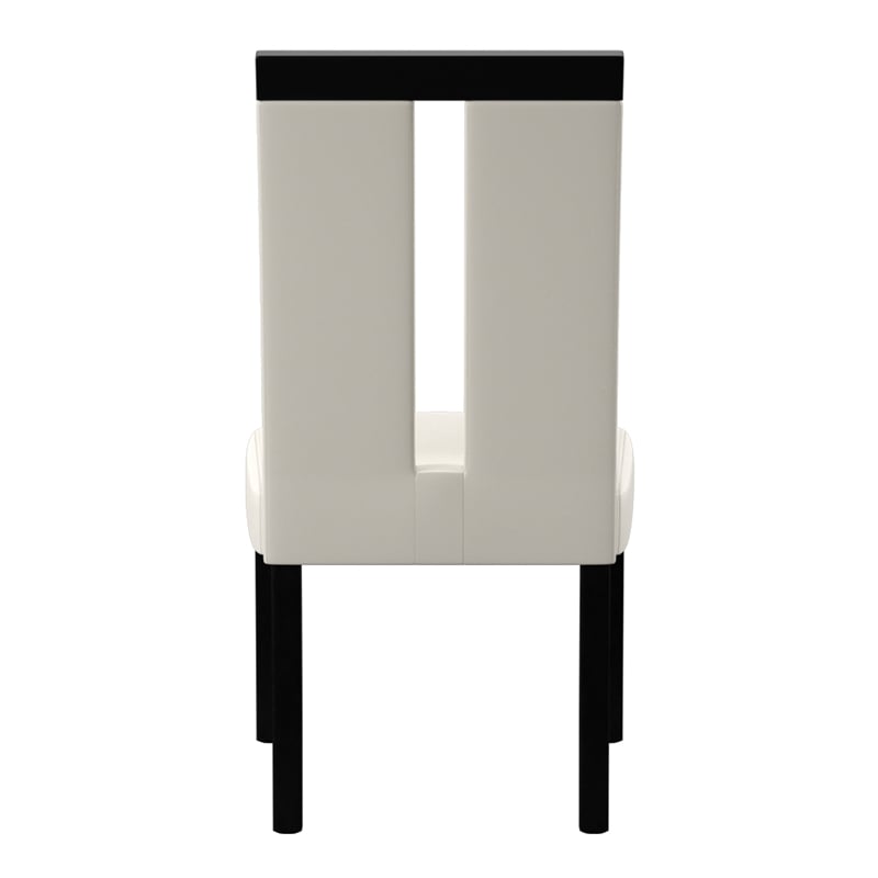 Furniture of America Jalen Faux Leather Dining Chair in White (Set of 2)