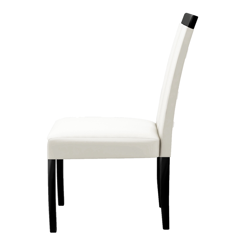 Furniture of America Jalen Faux Leather Dining Chair in White (Set of 2)