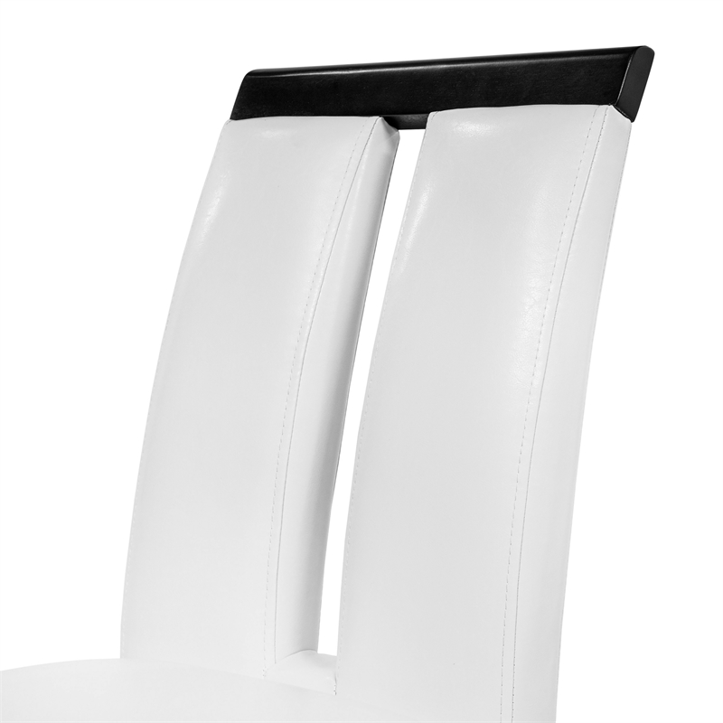 Furniture of America Jalen Faux Leather Dining Chair in White (Set of 2)