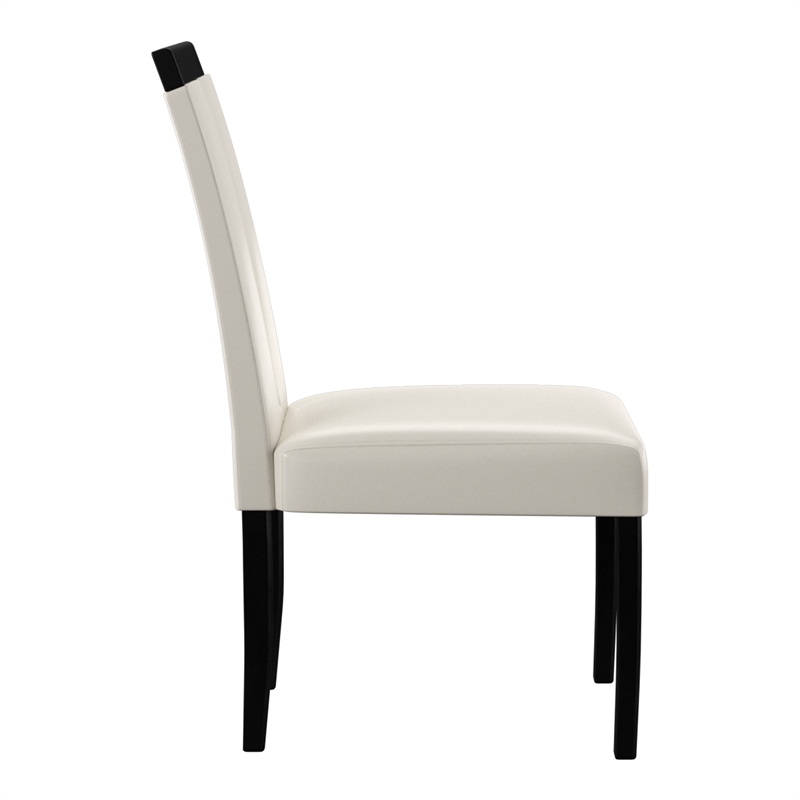 Furniture of America Jalen Faux Leather Dining Chair in White (Set of 2)