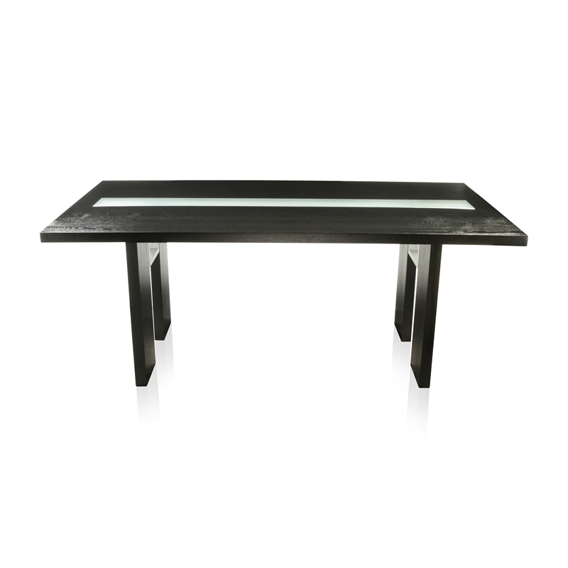 Furniture of America Jalen Contemporary Wood LED Dining Table in Black
