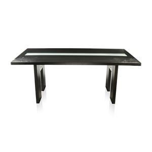 Furniture of America Jalen Contemporary Wood LED Dining Table in Black