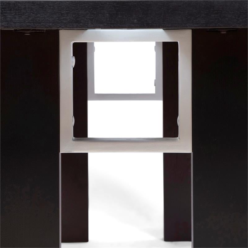 Furniture of America Jalen Wood 7-Piece Dining Set with LED in Black