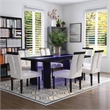 Furniture of America Jalen Wood 7-Piece Dining Set with LED in Black