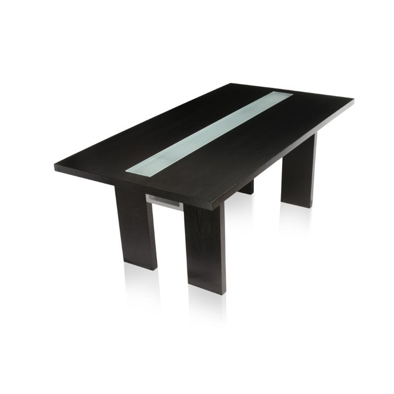 Furniture of America Jalen Wood 7-Piece Dining Set with LED in Black