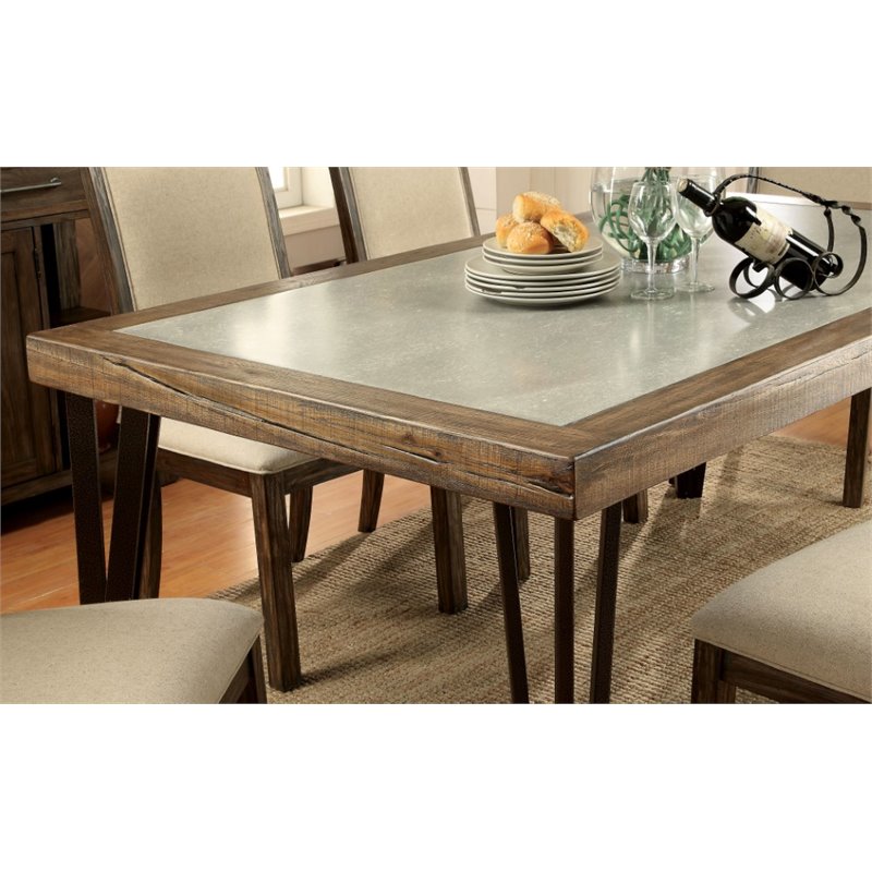 Furniture Of America Sibley Insert Dining Table In Weathered Elm Furniture Of America Sibley Insert Dining Table In Weathered Elm